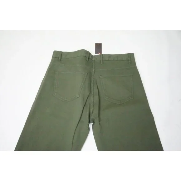 Isaia Napoli Cashmere Blend Olive Green Comfort Project Pants Sz 52 Brand New